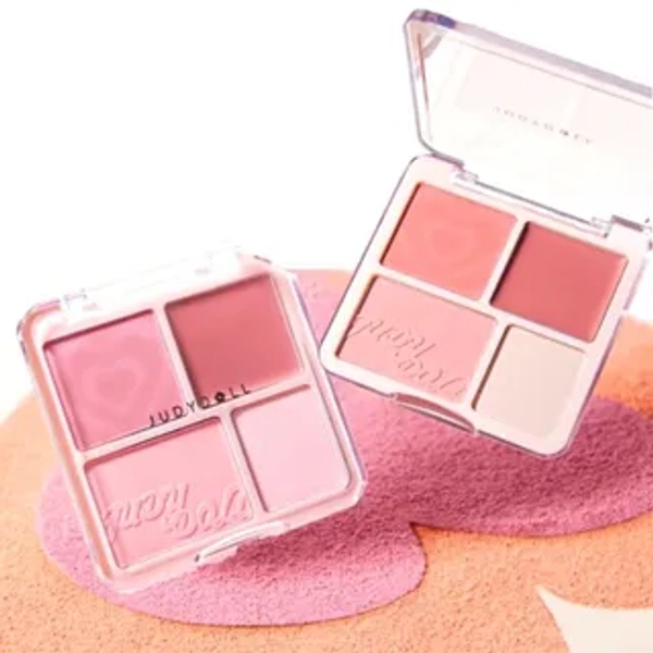 4 Color Blush & Highlight Palette milk melon