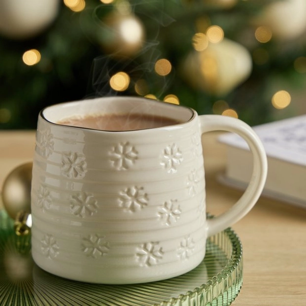 Buy Argos Home Snowflake Mug - Beige | Cups and mugs | Argos