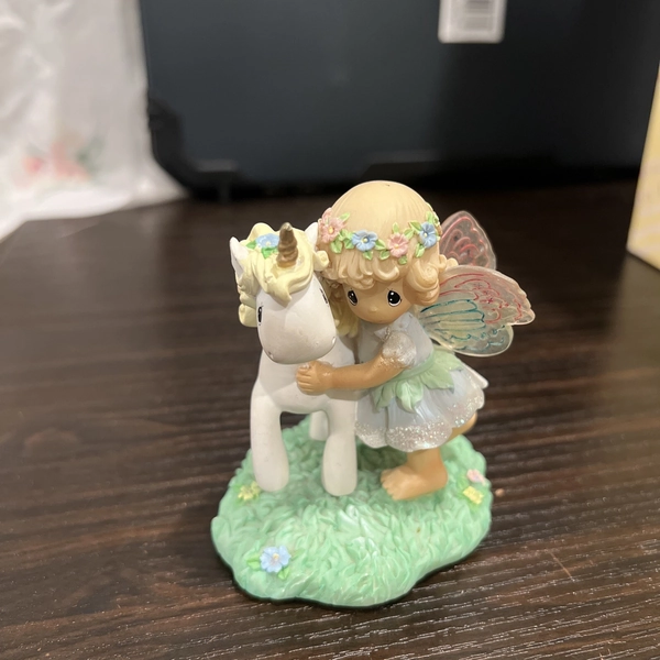 Precious Moments Fairy Figurine with Unicorn Halmiton Collection Rare 2005