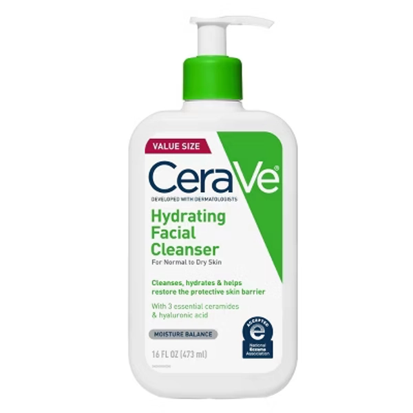 CeraVe Hydrating Face Wash with Hyaluronic Acid and Glycerin for Normal to Dry Skin - 16 fl oz