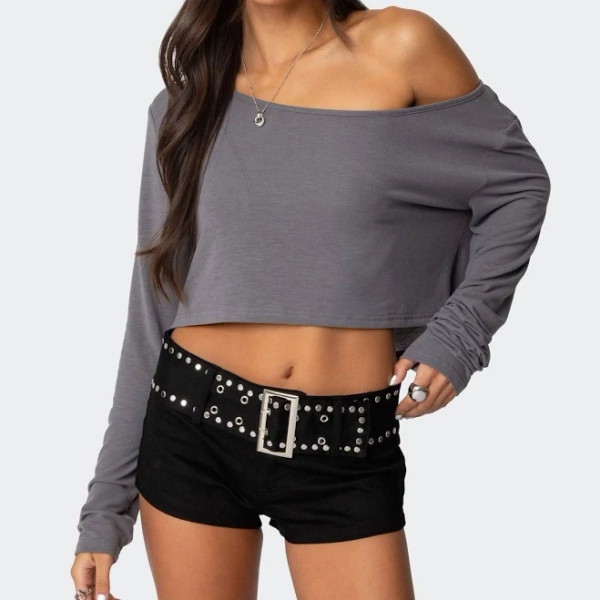 Edikted Women's Cropped Off Shoulder Top