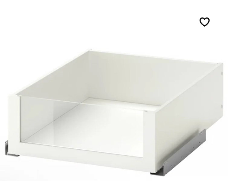 KOMPLEMENT Drawer with glass front - white 19 5/8x22 7/8 "