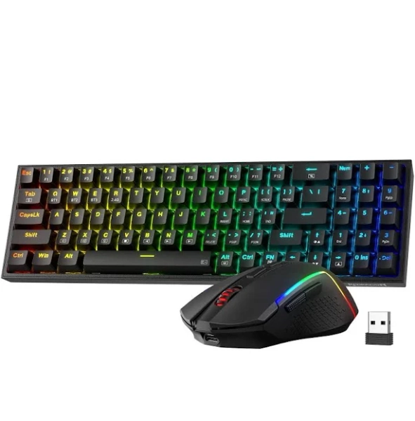 TECH SAFARI - Gaming & Mouse Combo 75 K628 Tri-mode Wireless Rgb Mechanical And 7200 Dpi Bundle Convenient Shared - S136