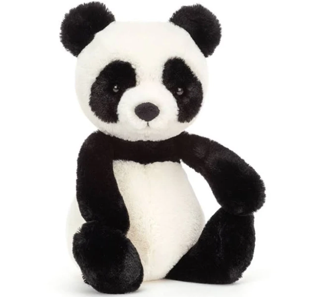 Jellycat Bashful Panda Medium Plush Comfort Toy Black White 100%