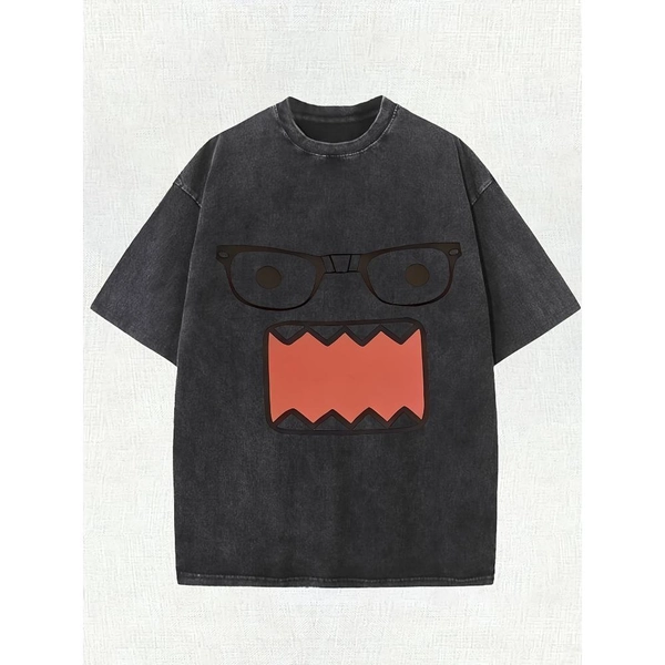 Fashion Letter Printing Single-sided Men's Street Style Old Washed 230g Cotton T-shirt, Suitable for Daily Leisure, Street Wear, Outdoor Sports and Gift Giving