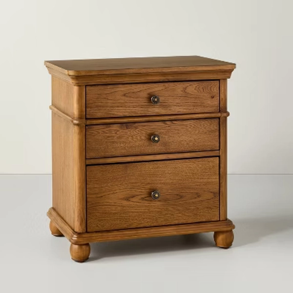 Classic 3 Drawer Wooden Nightstands Aged Oak - Hearth & Hand™ with Magnolia