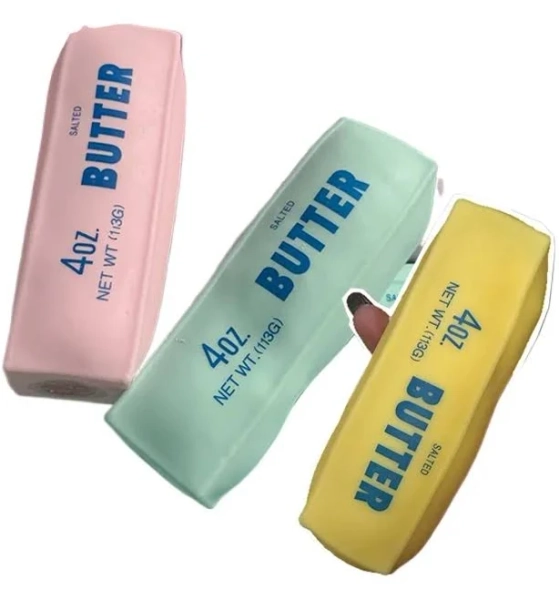 Crunchy Butter Stick Squishy Stress Ball Fidget Toy Squeeze Toy Round Blocks Filled ASMR Anti Stress