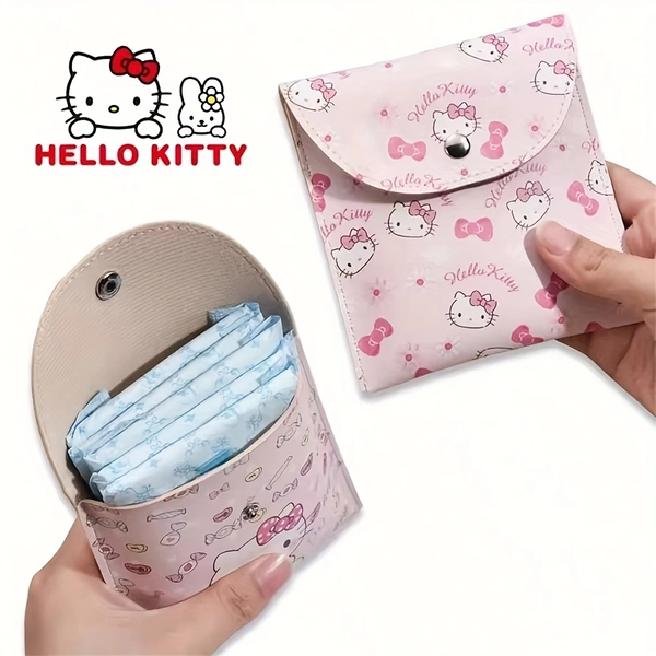 1pc of Sanrio'S for hello Kitty Portable Storage Bag, a Vibrant Organizer for Sanitary Items, Perfect for Travel And Multi-Functional Makeup Storage, Essential for Outings