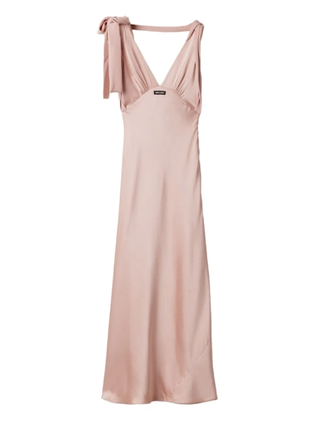 Miu Miu robe en satin à coupe longue | 38