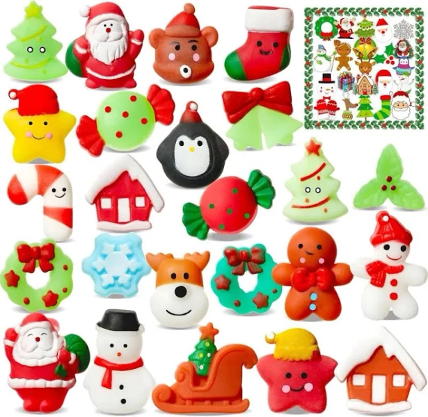24pcs Mini Mochi Squishy Toys For Party Favors, Kawaii Fidget Toys For