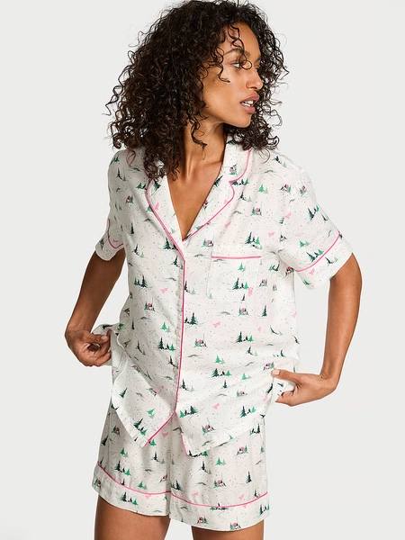 Cotton Flannel Short Pajama Set