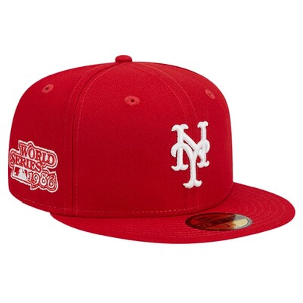 New York Mets New Era Logo 59FIFTY Fitted Hat - Red