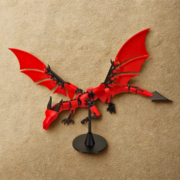 Dummy 13 Dragon Action Figure Fully Articulated ~ Customizable Size & Color, Includes Flying Stand