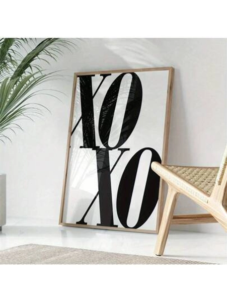 1pc XO Monochrome Wall Art, Famous Quote Printing, Retro Style, Black And White Modern Poster, Wall Art, Retro Printing, Printed Poster, Retro Art, Suitable For Living Room Decor, Bedroom Decor, Frameless Creative Poster, Suitable For Home And Office Decor