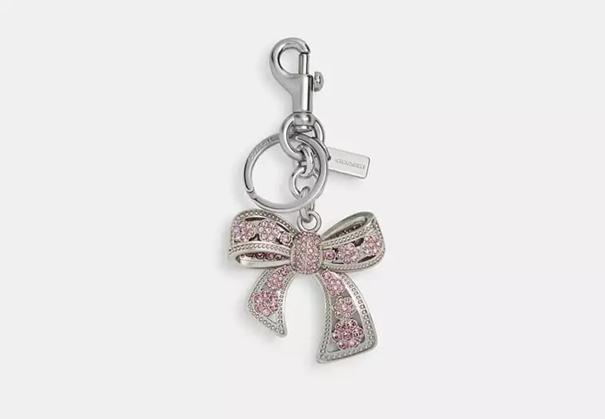 Silver/Purple Bow Bag Charm