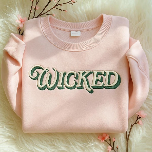 Embroidered Changed for Good Sweatshirt | Wicked Musical Gift | Elphaba & Glinda Fan Crewneck | Defy Gravity Cozy Embroidery