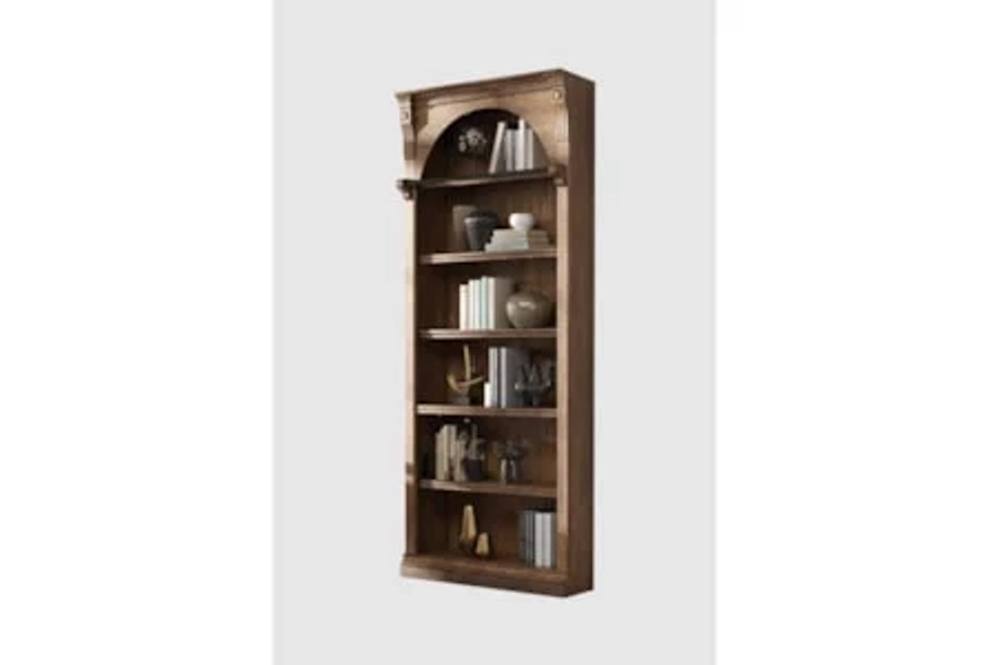 Burke Brown 94" Traditional Wood Arched Bookcase