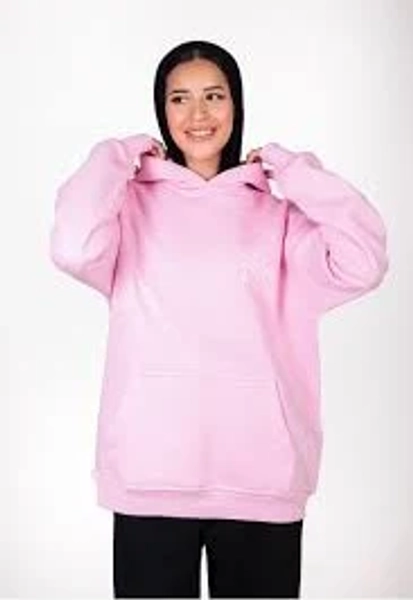 Pink Padded Hoodie Thumbhole Sleeve - M