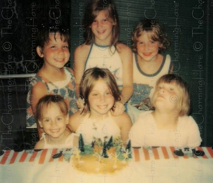 Vintage Photo 1980s Kids Birthday Party Cake Family Snapshot Memories