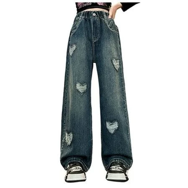 Girls Baggy Ripped Denim Jeans