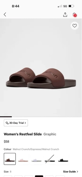 Women's Restfeel Slide *Graphic - Black/Black/Black - 7