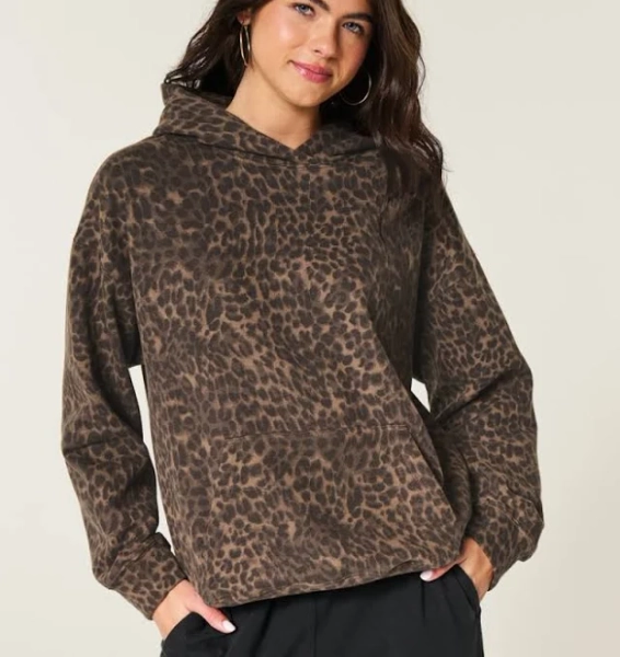 Hollister Women's Oversized Leopard Sweatshirt