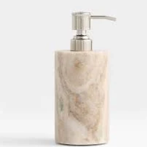 Crate & Barrel Tuscan Beige Marble Soap Pump