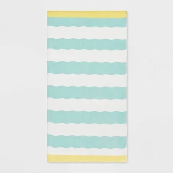 Sun Squad Wavy Stripe Beach Towel