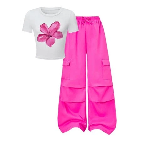 Tween Girls 2 Piece Trendy Cargo Pants Set