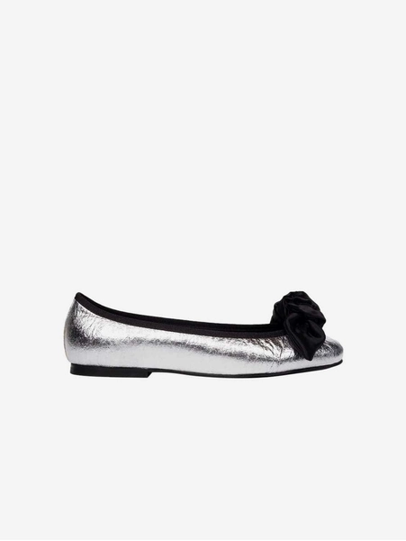 9:30am Hearing in Court Vegan Piñatex Bow Flats | Silver - UK2 / EU35 / FR36 / US5