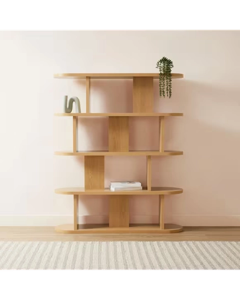 5 Tier Lozenge Bookshelf - Oak Look