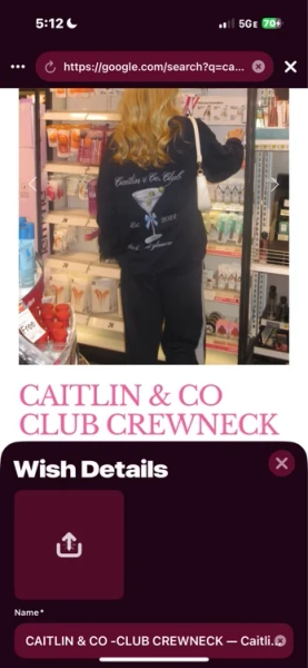 CAITLIN & CO -CLUB CREWNECK — Caitlin & Co. Boutique