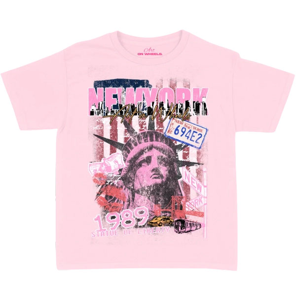 Vintage New York Baby Tee - Pastel Pink / XS