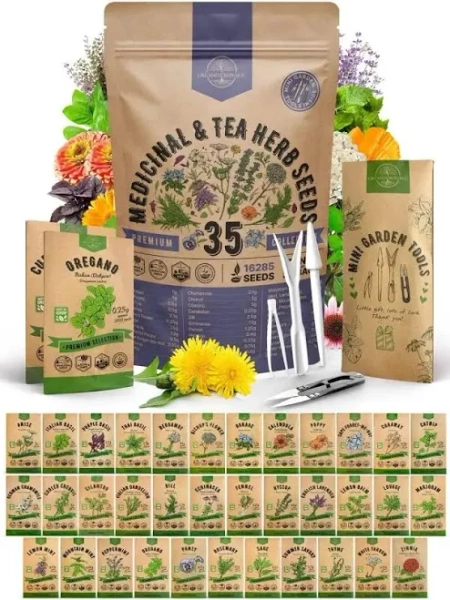 Organo Republic Medicinal & Tea Herb Seeds Variety Pack