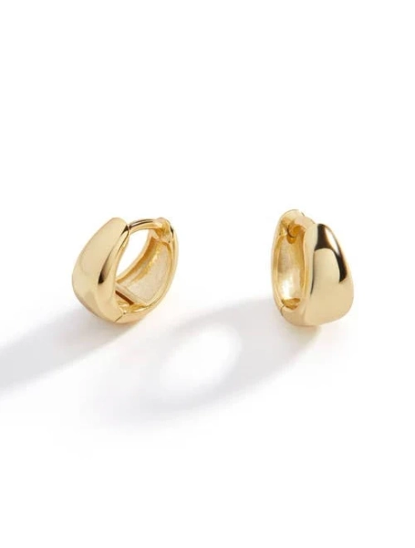 Mint & Lily Teardrop Huggie Hoop Earrings in 18K Gold Over Sterling Silver
