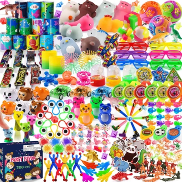 Aoibox 300pcs Party Favor Assortment for Kids Goodie Bags Prize Box Small Fidget Toys Pinata Fillers Treasure Chest Birthday Gifts