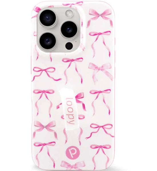 Loopy Cases Pink Bows for Apple iPhone 16 Pro