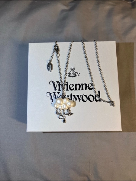 Vivienne Westwood Silver Pearl Yuma Cloud Cluster Pendant Necklace