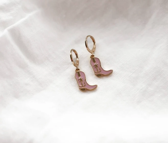 Western Rodeo Charm Hoop Earrings