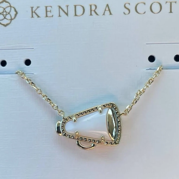 Kendra Scott NWT Megaphone Necklace - New Women | Color: Gold/White