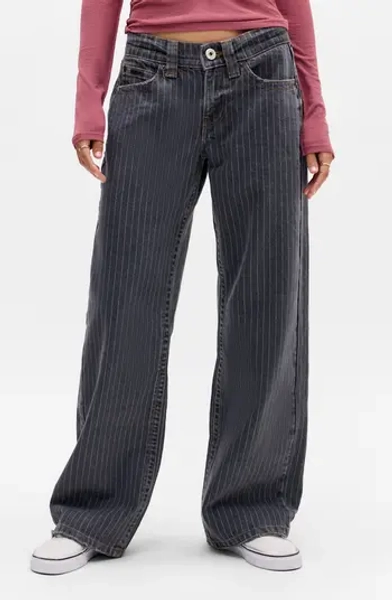 Kayla Stripe Wide Leg Jeans