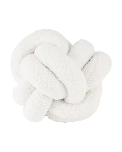 Knot Boucle Cushion - White