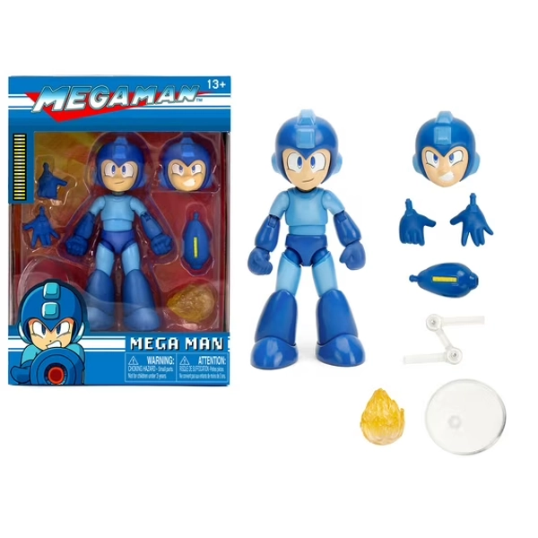 Mega Man 4.5" Moveable Figure with Accessories and Alternate Head and Hands "Mega Man" (1987) Video Game model by Jada
