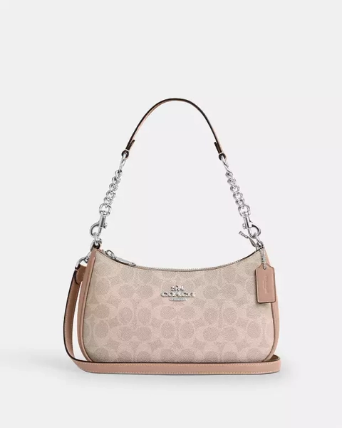 Silver Teri Shoulder Bag In Signature Canvas