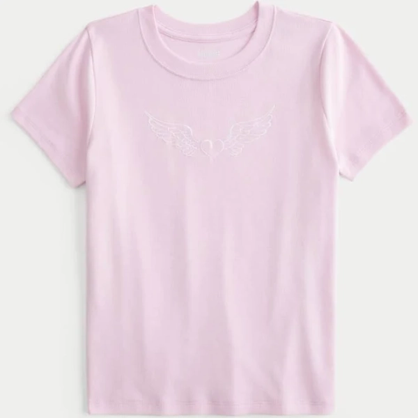 Hollister Women's Heart Graphic Baby Tee