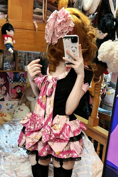 LilGyaru Himegyaru Gal Style Shirt Skirt and Bow Hairpin