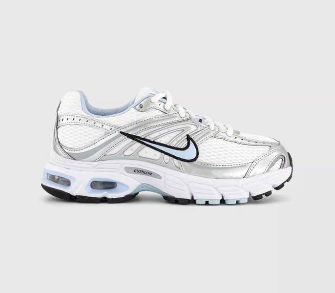 Nike Nike Air Max Moto 2k Trainers White Hydrogen Blue Metallic Silver - Women's Trainers