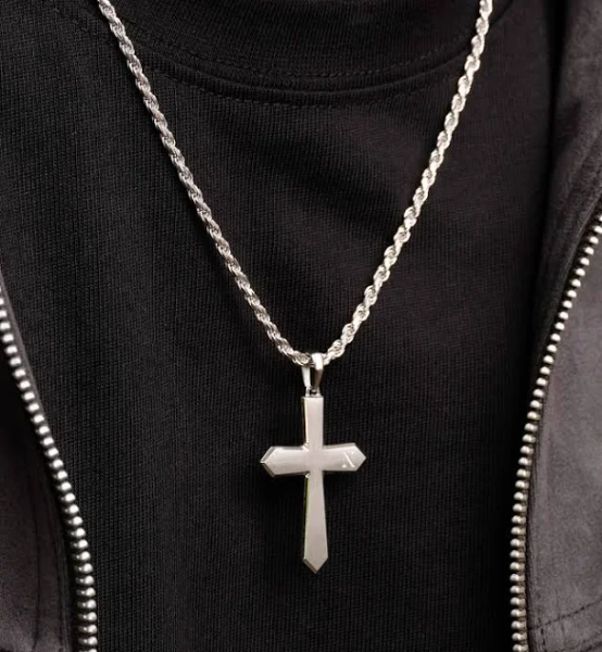 JAXXON Crusade Cross Silver Pendant Men's Chain