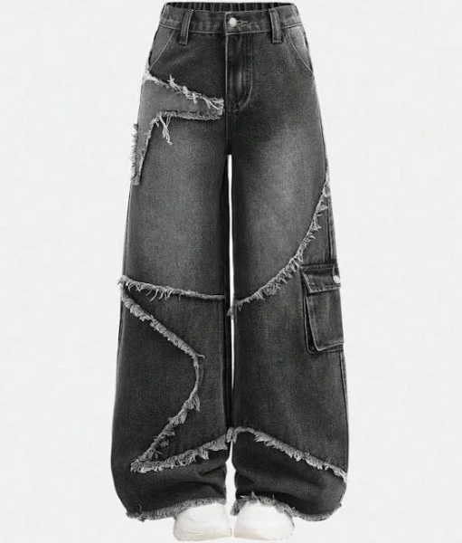 SHEIN Girls Baggy Wide Leg Jeans