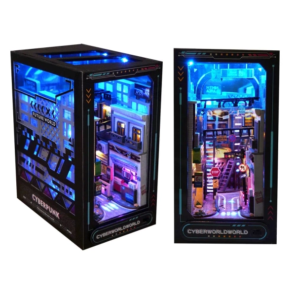 Cyberpunk DIY Book Nook Kit  (45 LEDs)
